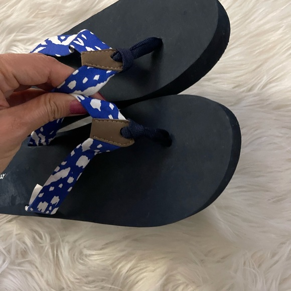 J.Crew Women’s 9 Blue White Wedge Sandal Flip Flop - Picture 5 of 5
